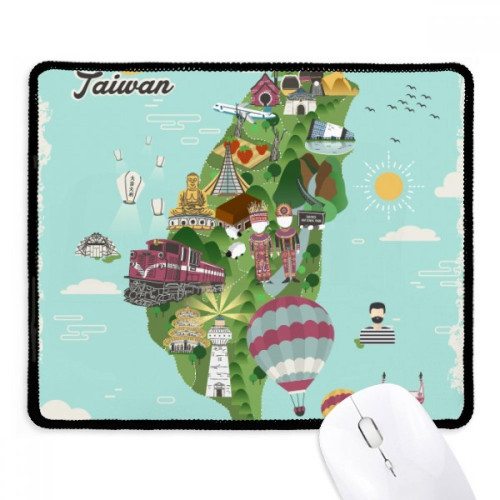 Taiwan Map Landscape China Travel Mousepad Stitched Edge Mat Rubber Gaming Pad