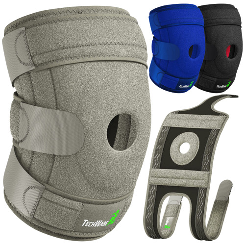 TechWare Pro Knee Brace Support - Plus Size Knee Brace. Relieves ACL, LCL, MCL, Meniscus Tear, Arthritis, Tendonitis Pain. Dual Stabilizers Non Slip Comfort Neoprene. Gray XXLarge TechWare Pro Knee Brace Support - Plus Size Knee Brace. Relieves ACL, LCL, MCL, Meniscus Tear, Arthritis, Tendonitis Pain. Dual Stabilizers Non Slip Comfort Neoprene. Gray XXLarge