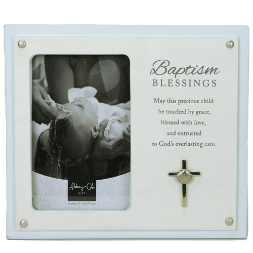 Cathedral Art Abbey & CA Gift Blue Baptism Blessings Frame W/Easel & Hanger