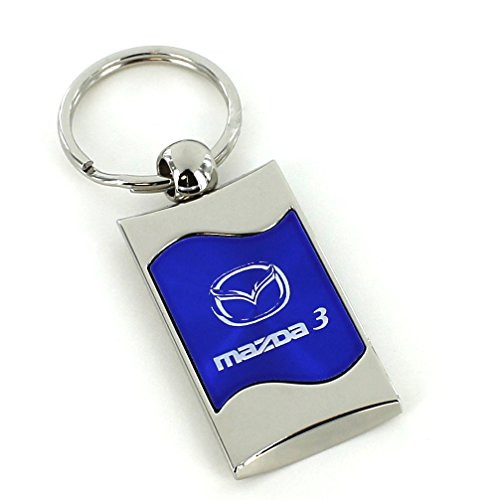 Mazda 3 Blue Spun Brushed Metal Key Ring