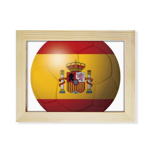 DIYthinker Spain National Flag Soccer Football Desktop Photo Frame Picture Art Decoration Painting 6x8 inch