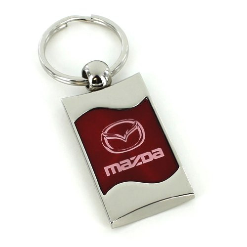 Mazda Red Spun Brushed Metal Key Chain