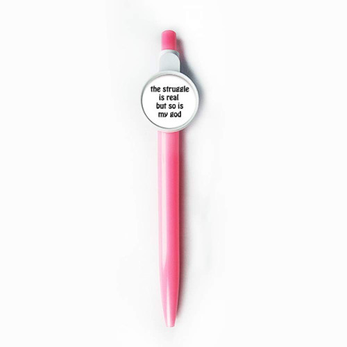 The Struggle Is Real Christian Quotes Rollerball Tip Blue Retractable Pen Write Stationery