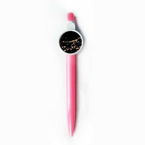 Bones Black Small Dinosaur Rollerball Tip Blue Retractable Pen Write Stationery