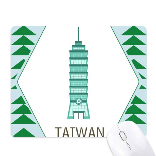 Taiwan Attractions 101 Building Travel Mouse Pad Green Pine Tree Rubber Mat