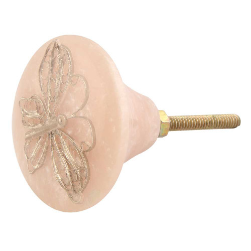Indian Shelf 4 Pieces Modern Drawer Knobs | Butterfly Knob for Dresser | Dresser Pulls and Knobs Cream | Dresser Pulls Resin | Door Knobs Vintage | Cabinet Knobs Farmhouse
