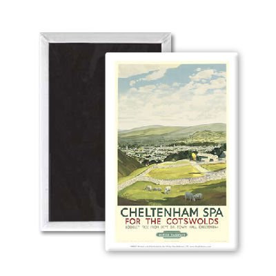 PP007 Cheltenham Spa - 3x2 inch Fridge Magnet - large magnetic button
