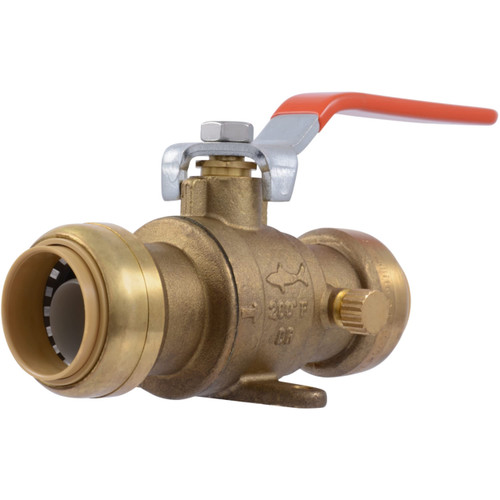 SharkBite 24617-0000LF Push To Connect Brass Drop Ear Ball Valve with Drain SharkBite 24617-0000LF Push To Connect Brass Drop Ear Ball Valve with Drain