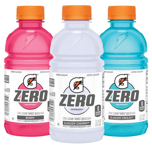 Gatorade Zero Flavor Variety Pack, 12 Fl Oz Bottles, 18 Pack