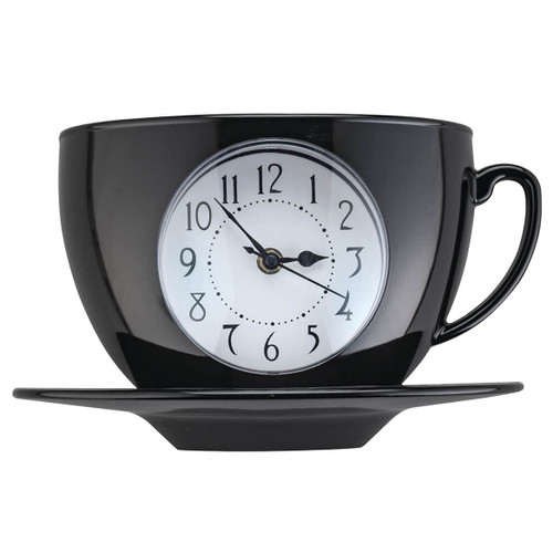 Fox Valley Traders Coffee Cup Wall Clock, Black