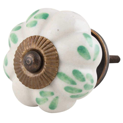 Indian Shelf 6 Pieces Unicorn Drawer Knobs | Leaf Pumpkin Knobs for Dressers | Green Pull Knob | Ceramic Modern Drawer Pulls | Fancy Knobs | Door Knobs Cabinet