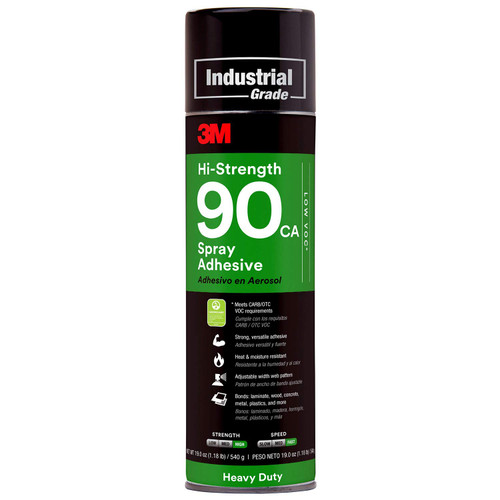 3M TALC 051111979570 Hi-Strength 90 CA Spray Adhesive, Low VOC, Permanent, Bonds Laminate, Wood, Concrete, Metal, Plastic, Clear Glue, Net Wt 19 oz