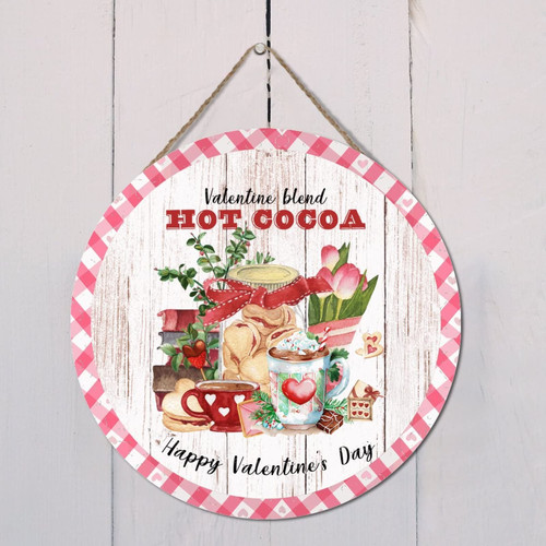 Valentine's Day Hot Cocoa Pink Buffalo Plaids Wooden Plaques Home Kitchen Bar Coffee Station Pallet Sign Wall Pallet Sign Rustic Wood Sign Family Sign Valentine's Day Decorations 12x12in Round Valentine's Day Hot Cocoa Pink Buffalo Plaids Wooden Plaques Home Kitchen Bar Coffee Station Pallet Sign Wall Pallet Sign Rustic Wood Sign Family Sign Valentine's Day Decorations 12x12in Round