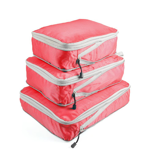 Travel Luggage Organizers Packing Cubes - 3Pcs Suitcase Pouch Cosmetic Storage Compression Zipper Travel Suitcases Luggage Packing Organizers Laundry Bags Travel Essentials Travel Bags