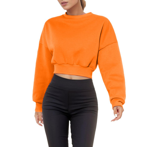 DRAGONHOO Women's Pullover Hoodies Tops Casual Button Down Long Sleeve Sweatshirts With Pocket Hoodies Teen Girls Loose Sleeve Blouse Cropped Long Sleeve Top Orange DRAGONHOO Women's Pullover Hoodies Tops Casual Button Down Long Sleeve Sweatshirts With Pocket Hoodies Teen Girls Loose Sleeve Blouse Cropped Long Sleeve Top Orange