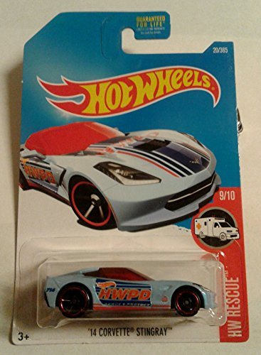 Hot Wheels 2017 HW Rescue '14 Corvette Stingray 20/365, Light Blue