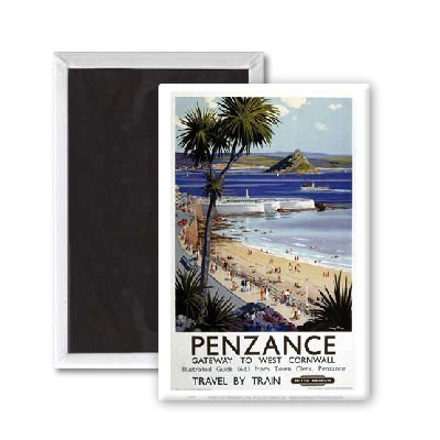 Penzance Gateway to West Cornwall - 3x2 inch Fridge Magnet - large magnetic button