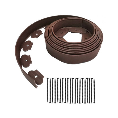 Landscape Edging,20ft Plastic No Dig Garden Edging with 20 Stakes,Lawn Edging for Lawn,Yard,Flower Gardens Border (Brown-20FT) Landscape Edging,20ft Plastic No Dig Garden Edging with 20 Stakes,Lawn Edging for Lawn,Yard,Flower Gardens Border (Brown-20FT)
