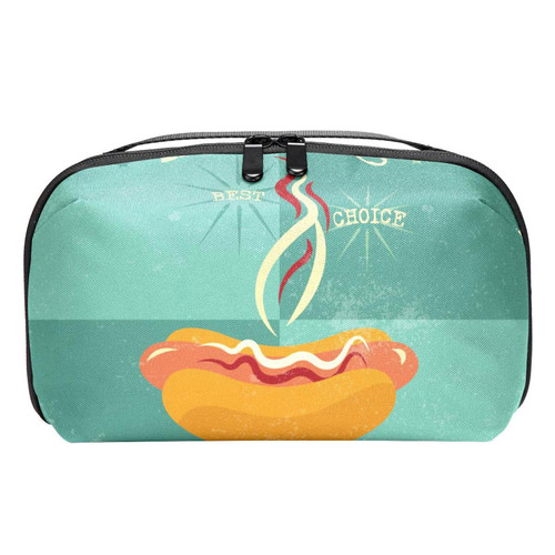 VBFOFBV Large Makeup Bag Zipper Pouch Waterproof Travel Cosmetic Organizer for Women and Girls, Food Pattern Cartoon Hot Dog VBFOFBV Large Makeup Bag Zipper Pouch Waterproof Travel Cosmetic Organizer for Women and Girls, Food Pattern Cartoon Hot Dog