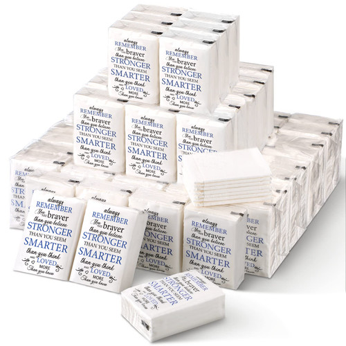 Facial Tissues 3 Ply Inspirational Pocket Tissues Bulk Travel Tissues Soft Travel Size Tissues Packs Individual Facial Tissues for Travel Party Supplies 7 Sheets Per Pack (120)