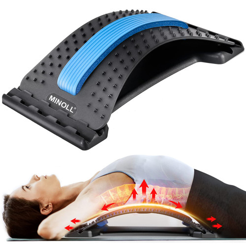 Back Stretcher for Lower Back Pain Relief, 3 Level Adjustable Lumbar Back Cracker Board, Back Cracking/Massager Device for Scoliosis, Spine Decompression, Upper & Lower Back Support