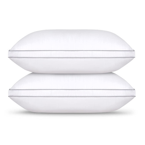 HIMOON Bed Pillows 2 Pack - Queen Size Set of 2 Cooling Pillows for Sleeping for Side Back and Stomach Sleepers, Down Alternative Filling Luxury Soft Supportive