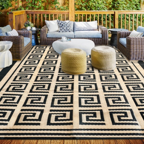 Outdoor Rug 5' x 8' Waterproof for Patios Clearance, Reversible Outdoor Plastic Straw Rug, Camping Rug Carpet, Large Area Rugs Mats for RV, Picnic, Backyard, Deck, Balcony, Porch, Beach