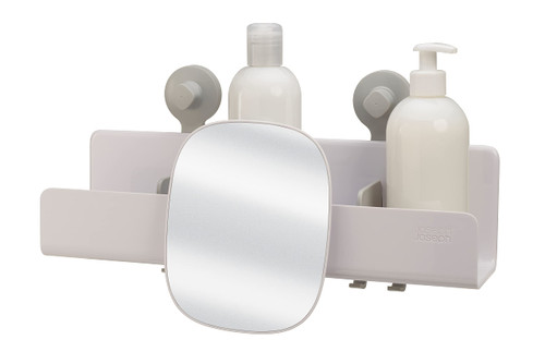 Joseph Joseph EasyStore Shower Caddy with Adjustable Mirror, Large, White