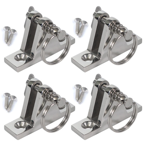 GaiRen Bimini Top Deck Hinge with Quick Release Pin 316 Stainless Steel Heavy Duty Hardware Free Installation Screws (4 Pack)
