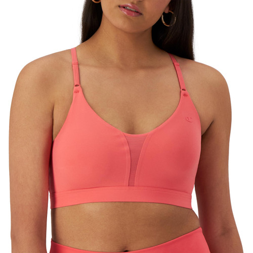 Champion, Soft Touch, Moisture Wicking, Light Support Sports Bra for Women, High Tide Coral, XX-Large