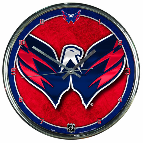 NHL Washington Capitals Chrome Clock, 12" x 12"