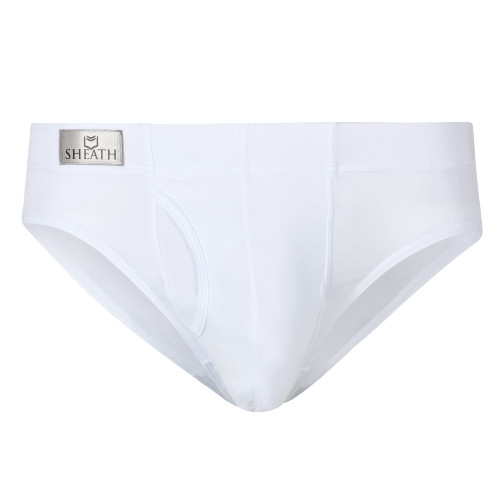 SHEATH Men's Modal Dual Pouch Briefs - White, 3XL (48-50")
