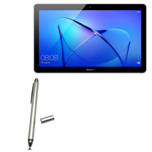 BoxWave Stylus Pen Compatible with Huawei MediaPad T3 10 (Stylus Pen by BoxWave) - DualTip Capacitive Stylus, Fiber Tip Disc Tip Capacitive Stylus Pen for Huawei MediaPad T3 10 - Metallic Silver BoxWave Stylus Pen Compatible with Huawei MediaPad T3 10 (Stylus Pen by BoxWave) - DualTip Capacitive Stylus, Fiber Tip Disc Tip Capacitive Stylus Pen for Huawei MediaPad T3 10 - Metallic Silver