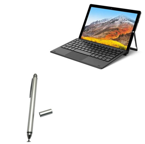 BoxWave Stylus Pen Compatible with Teclast X11 - DualTip Capacitive Stylus, Fiber Tip Disc Tip Capacitive Stylus Pen - Metallic Silver