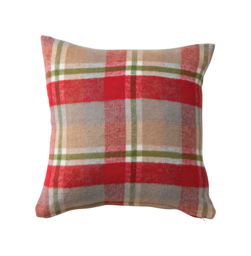Creative Co-Op Square Cotton Flannel Pillow, Multicolor Plaid Creative Co-Op Square Cotton Flannel Pillow, Multicolor Plaid