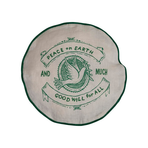 Creative Co-Op 16" Round Cotton Embroidered Pillow