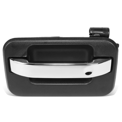 DNA MOTORING OEM-DHO-00913 Rear Left Side Door Pull Handle Compatible with 2004-2014 F-150 / Lobo, 2006-2008 Mark LT Fits Crew Cab Models, Smooth Black/Chrome