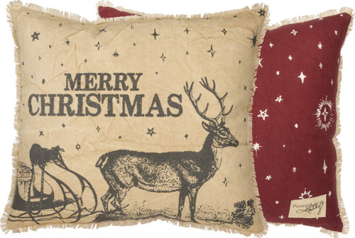 Primitives by Kathy Double-Sided Canvas Throw Pillow, 22" x 19", Merry Christmas