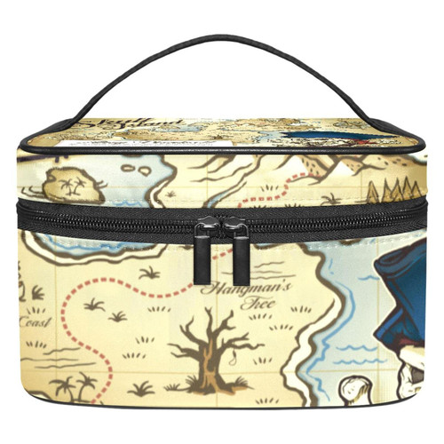 Skull Island Treasure Map Large Cosmetic Bag Travel Makeup Organizer Case Holder for Women Girls Skull Island Treasure Map Large Cosmetic Bag Travel Makeup Organizer Case Holder for Women Girls
