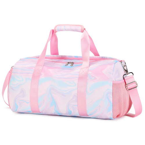 Sports Duffel for Girls Dance Bag Kids Duffle Bag Little Girls Gymnastics Bag Overnight Weekender Bag Teen Gym Bag Travel Duffle Sleepover Carry On Bag Ballet Bag with Shoe Compartments