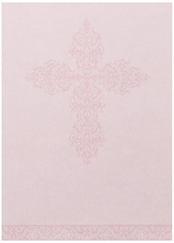 Mara-Mi Pink Ornate Cross Imprintable Invitation, 10-Count (PP0132602)