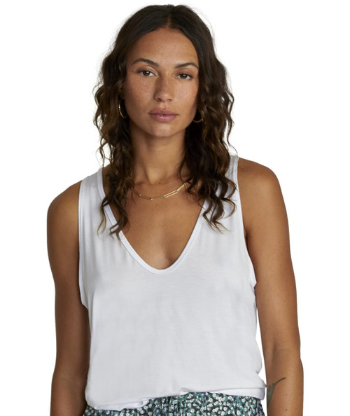 RVCA Women's Minted Tank Top, Whisper White, Small