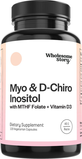 Myo-Inositol & D-Chiro Inositol Capsules with MTHF, Folate, Vitamin D| Support for Ovarian Function, Hormone Balance, & Homocysteine Levels | Fertility Supplements for Women | 40:1 Ratio Myo-Inositol & D-Chiro Inositol Capsules with MTHF, Folate, Vitamin D| Support for Ovarian Function, Hormone Balance, & Homocysteine Levels | Fertility Supplements for Women | 40:1 Ratio