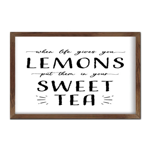 Nintydays Personalized Wooden Wall Table Sign When Life Gives You Lemons Put Them in Your Sweet Tea Gallery Wall Decor for House Funny Antique Wood Sign Plaque Shelf Wall Decor Sign Gift 8x12in