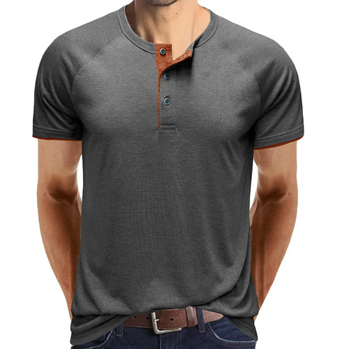 Muscularfit Polo Shirts for Men 2023 Casual Stylish Short Sleeve Cotton Button Down Shirt Summer Plain Regular-Fit Muscle Top