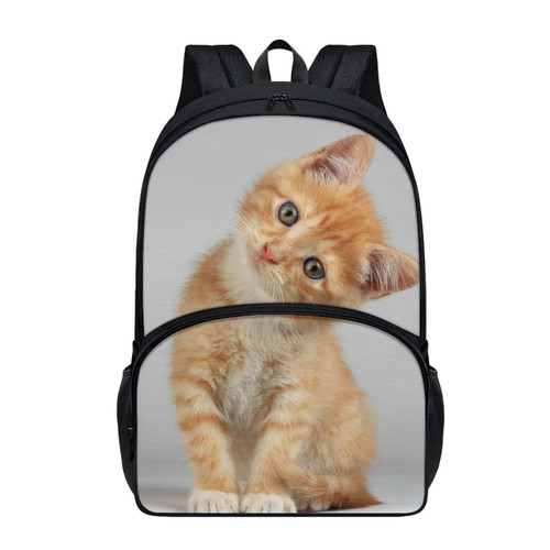 AmzPrint Pet Orange Cat Backpack For Teen Girls School Backpack Kids Bookbag Travel Laptop Backpack Casual Daypacks