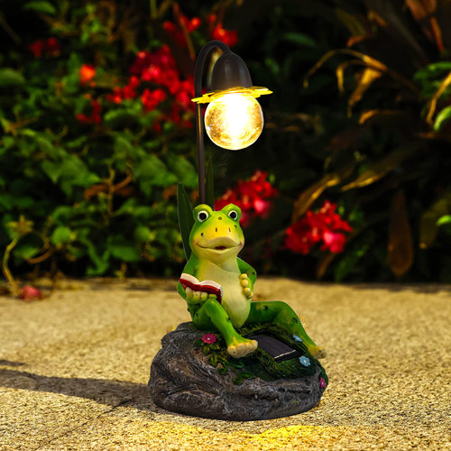 Garden Statues Outdoor Decor, Resin Frog Sculptures & Statues with Edison Bulb Waterproof Solar Figurines Lights for Yard, Lawn, Pond, Patio or Ornaments Gift Garden Statues Outdoor Decor, Resin Frog Sculptures & Statues with Edison Bulb Waterproof Solar Figurines Lights for Yard, Lawn, Pond, Patio or Ornaments Gift