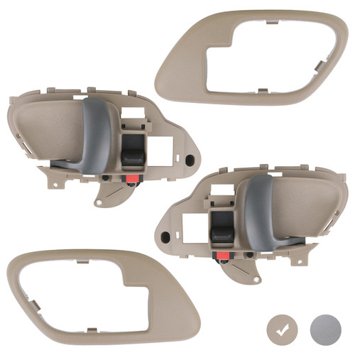 APPERFiT Interior Door Handle w/Bezel (TAN) Compatible with 1995-2000 Chevy GMC Truck C1500 C2500 C3500 K1500 K2500 K3500 Suburban Tahoe Yukon
