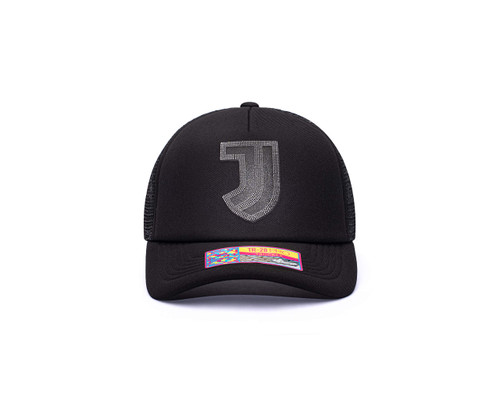 Fan Ink Juventus 'Shield' Trucker Snapback Hat/Cap Black