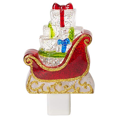 Midwest-CBK Sleigh LED Shimmer 6 x 3 Acrylic Holiday Night Light Festive Red Midwest-CBK Sleigh LED Shimmer 6 x 3 Acrylic Holiday Night Light Festive Red